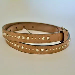 Gucci | Accessories | Nwt Gucci Leather Studded Skinny Belt  display picture 3